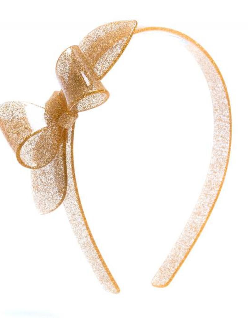 Glitter Gold Bow Headband - Aria & Sophia