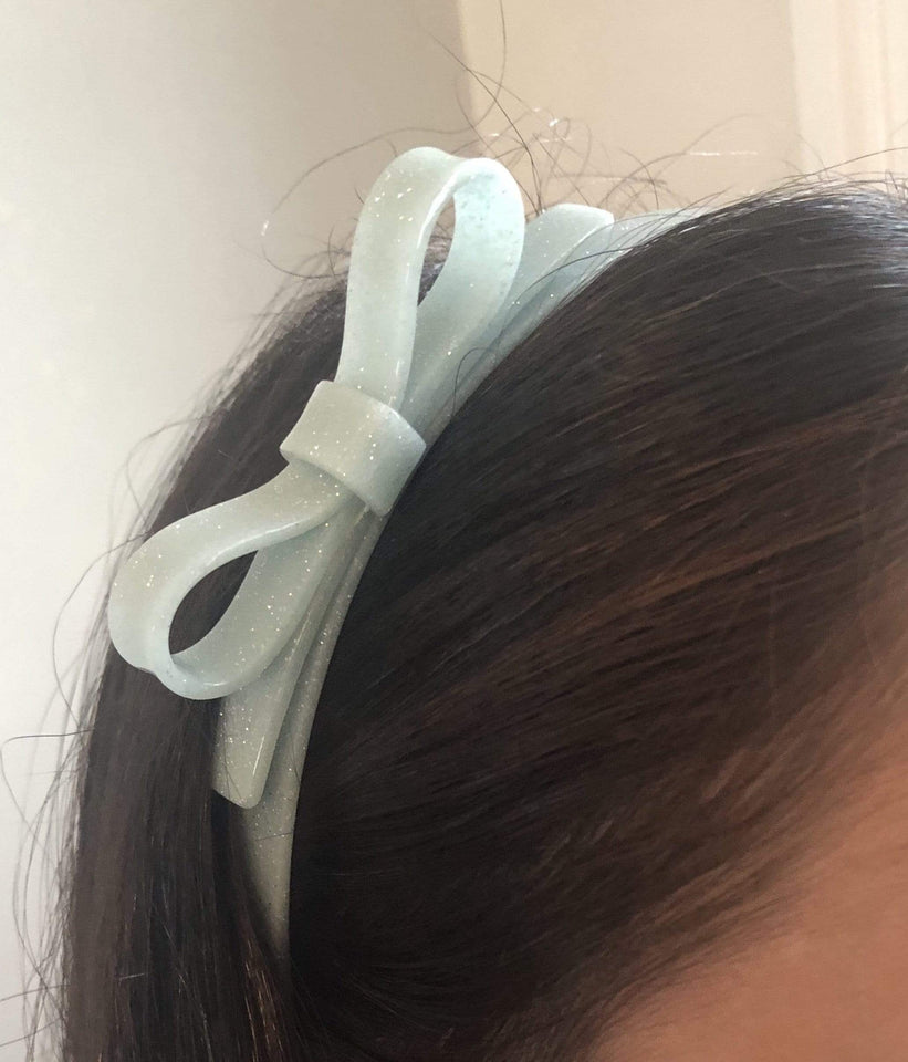 Glitter Mint Bow Headband - Aria & Sophia